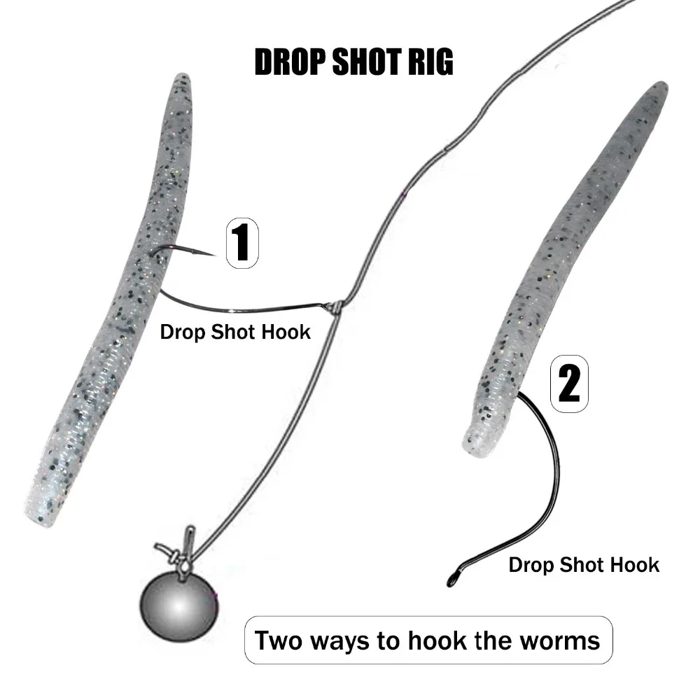 THKFISH 50 Uds anzuelos compensados para pesca anzuelo loco # 2 # 1 # 1/0 # 2/0 # 3/0 Dropshot Ganchos Texas Rig Para Crappie Walleye Bass - imagen 3