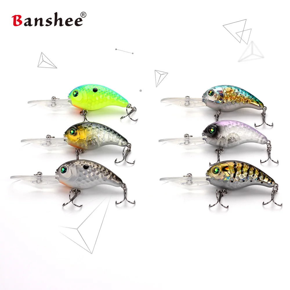 Banshee-señuelo de pesca flotante, cebo duro, sonido Wobbler, 50mm, 10g, VC04, Chub profundo, 6 unids/lote - imagen 4
