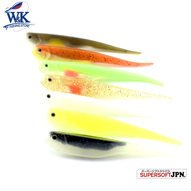 WK-señuelos artificiales de tiro caído de 13 cm, señuelo suave Walleye Zander, salmón, lubina, 4 piezas/pk, cola de Pin, Señuelos de Pesca blandos - imagen 3