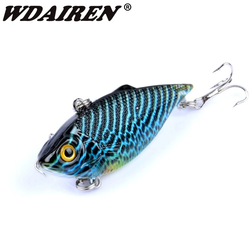 Señuelo de Pesca Vib, 1 unidad, 6,5 cm, 7,7g, ojos 3D, anzuelos triples, Wobbler, Crankbait, Pesca Peche, Kosadaka, aparejos