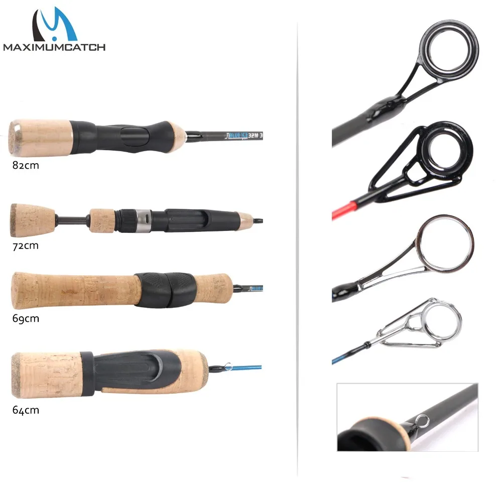 Caña de pescar en hielo ligera Maximumcatch IM7 fibra de carbono caña de pescar de invierno caña de pescar aparejos de pesca giratorios - imagen 4