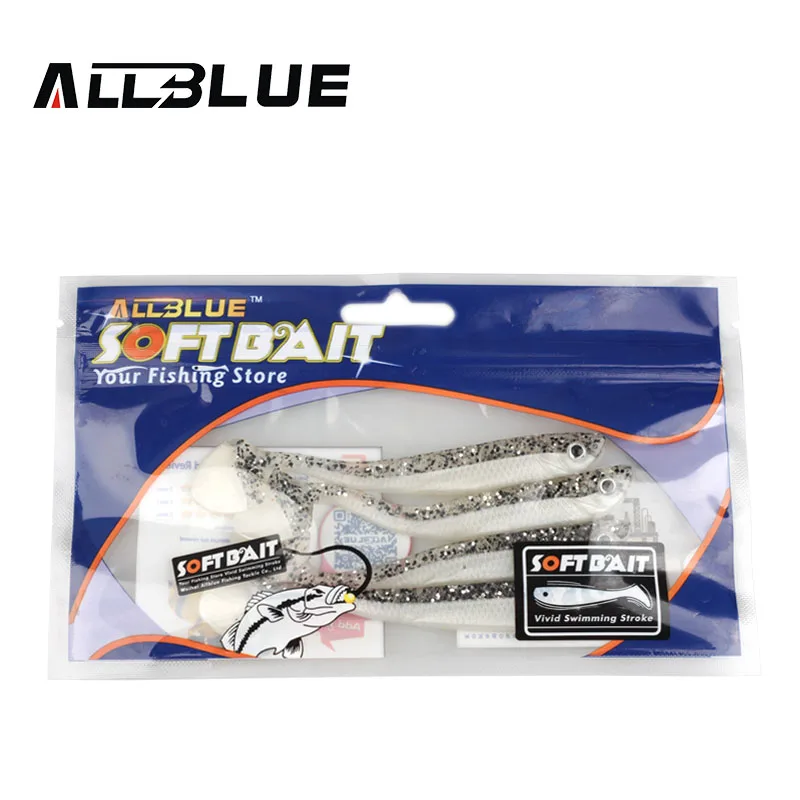 ALLBLUE-señuelo de pesca de silicona para pez, cebo suave hecho a mano, 6g/11cm, Pasca, 4 unids/lote - imagen 4