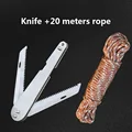 knife and 20m rope