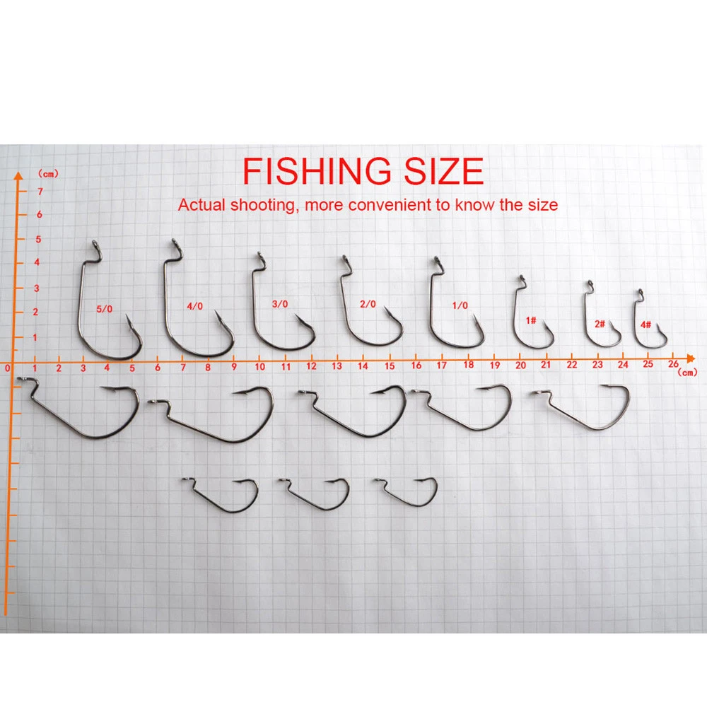NGB 6-12PCS Anzuelo de pesca compensado de acero rico en carbono 5/0 # -4 #   Gancho de manivela afilado con púas, señuelo, accesorios de pesca con gusanos - imagen 2