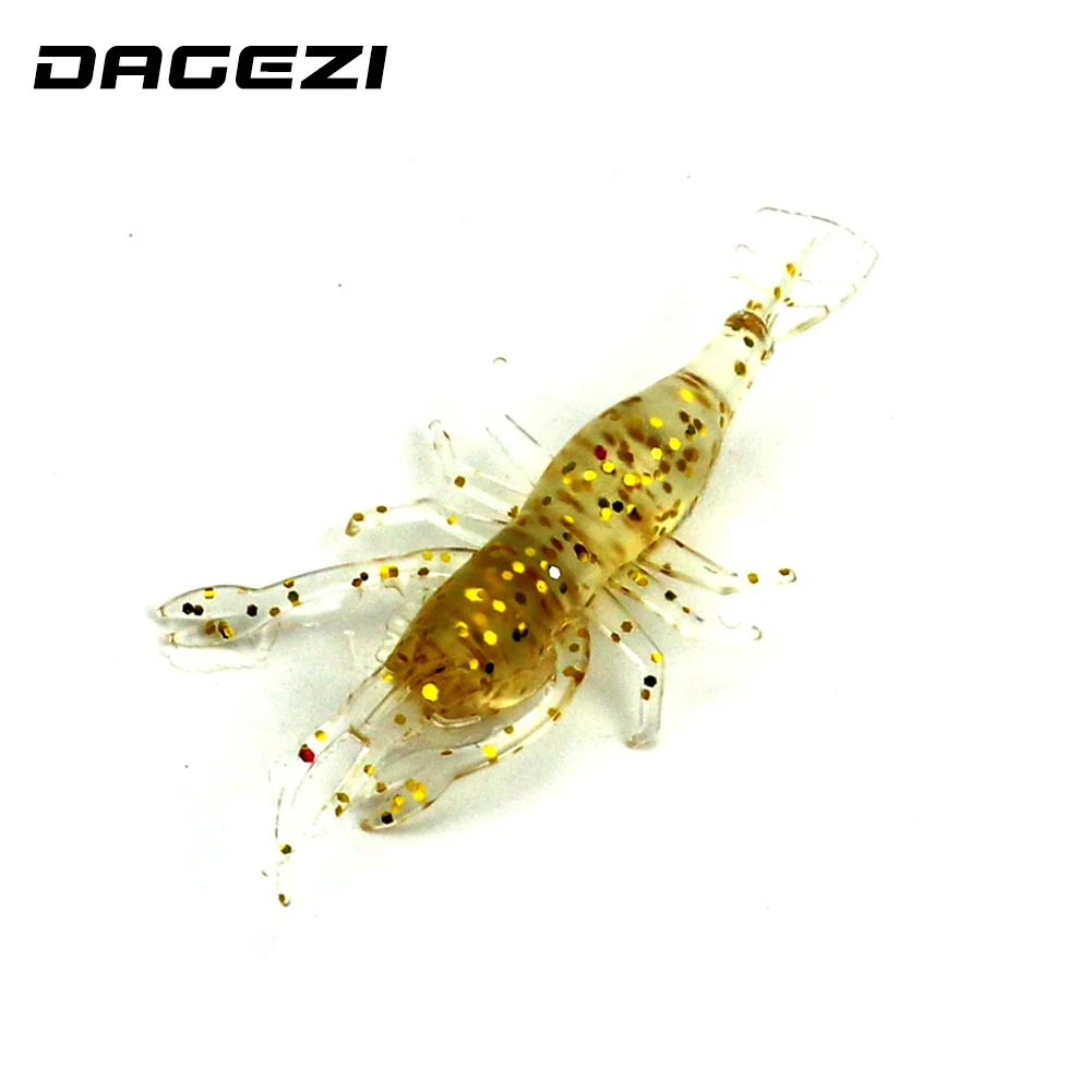 DAGEZI-señuelo Artificial para Pesca con mosca, cebo suave de Camarón, 8cm/3,6g, 5 unids/lote - imagen 5