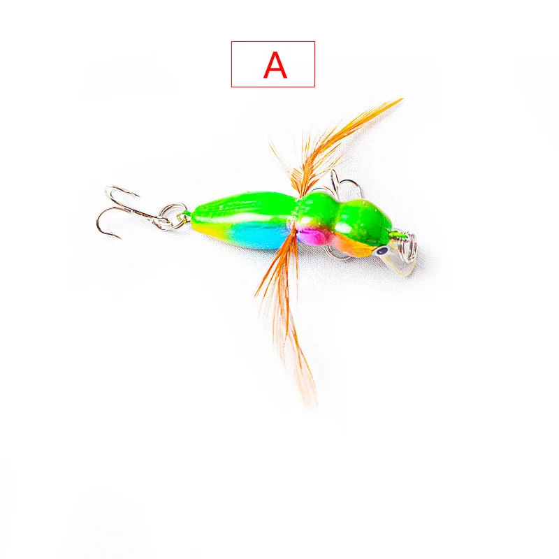 Señuelos de Pesca de insectos saltamontes, aparejos de pesca de mar, anzuelo volador Wobbler, cebo duro Artificial, 4cm, 3,5g, 1 ud. - imagen 3
