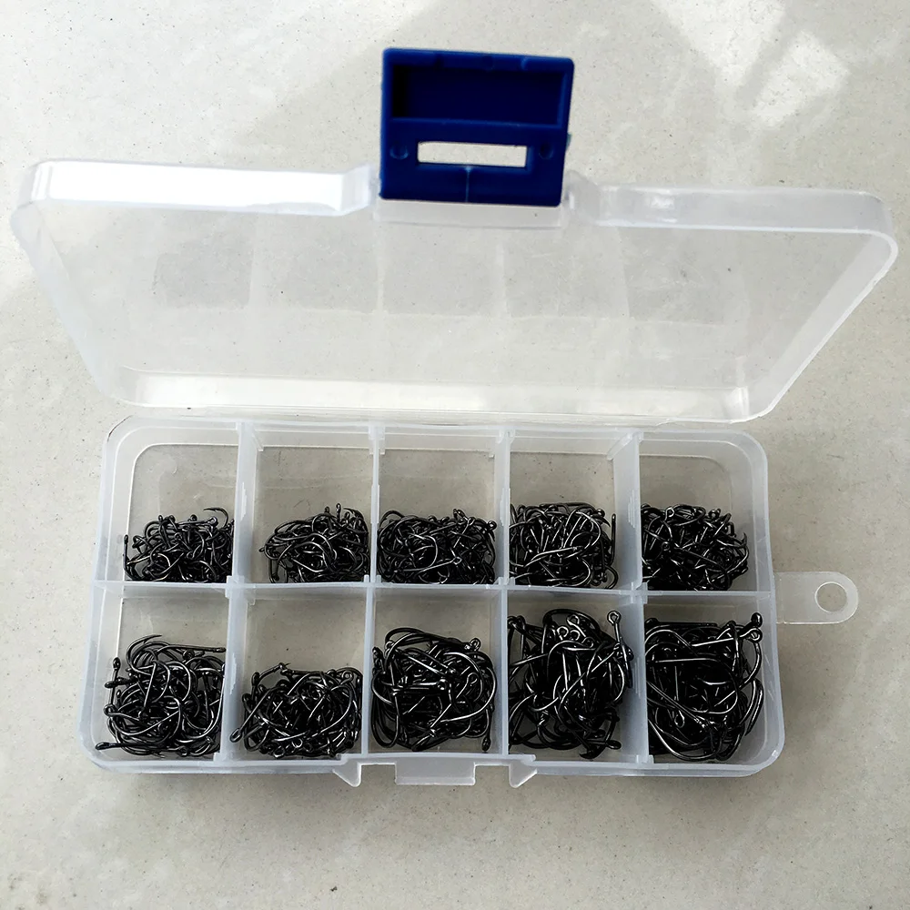 Anzuelo de pesca de carpa circular de acero al carbono, 500 piezas, tamaño 3, 4, 5, 6, 7, 8, 9, 10, 11, 12 - imagen 5