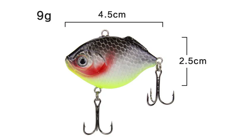 Pesca Plaice VIB señuelo 4,5 cm/9g cebo duro señuelos artificiales pescado plano vibración hundimiento Wobbler bolas de acero ruidosas 1 pieza venta - imagen 5
