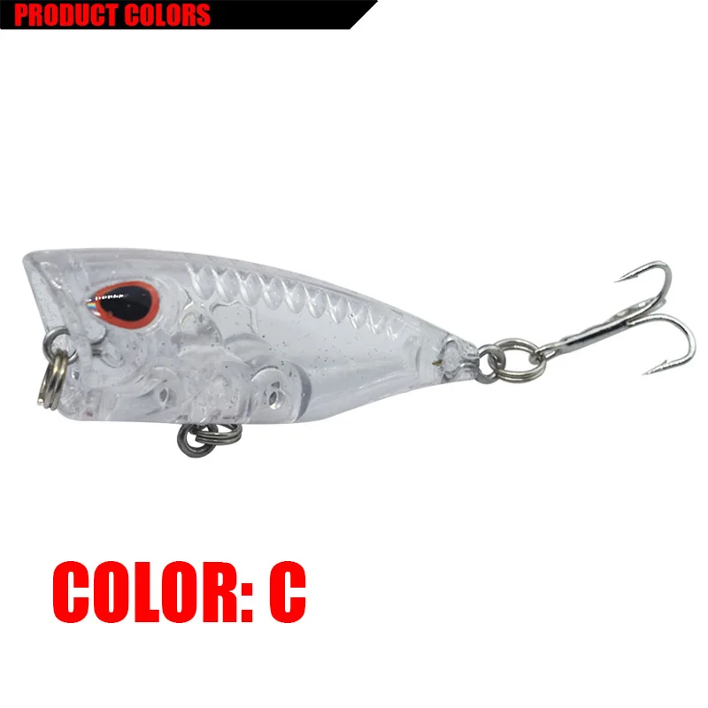 Señuelo de Pesca TopWater de 40mm, 3g, cebo Popper, Wobblers, Crankbait, ojos 3d, señuelos duros artificiales, aparejos de Pesca, WD-479, 1 ud. - imagen 5