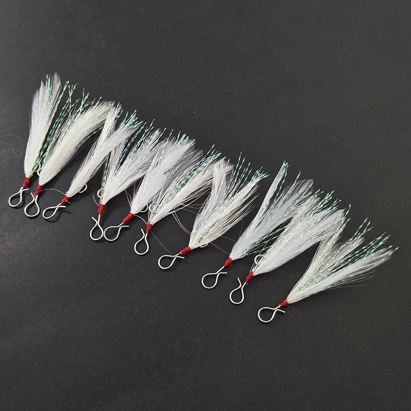 10 unids/lote 49mm hoja señuelo colgante Bloodstreams pluma señuelo de pesca equipo de pesca accesorios cuchara cebo - imagen 5