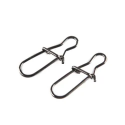 30 unids/lote gancho de acero inoxidable Clip rápido bloqueo Snap giratorio pesca anillos sólidos broches de seguridad conector de anzuelo de pesca aparejos de pesca