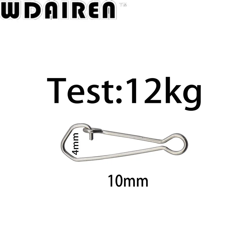Conector de gancho giratorio de pesca de seguridad, cierre de gancho de acero inoxidable, anillos sólidos, WD-026, 100 unids/lote - imagen 3