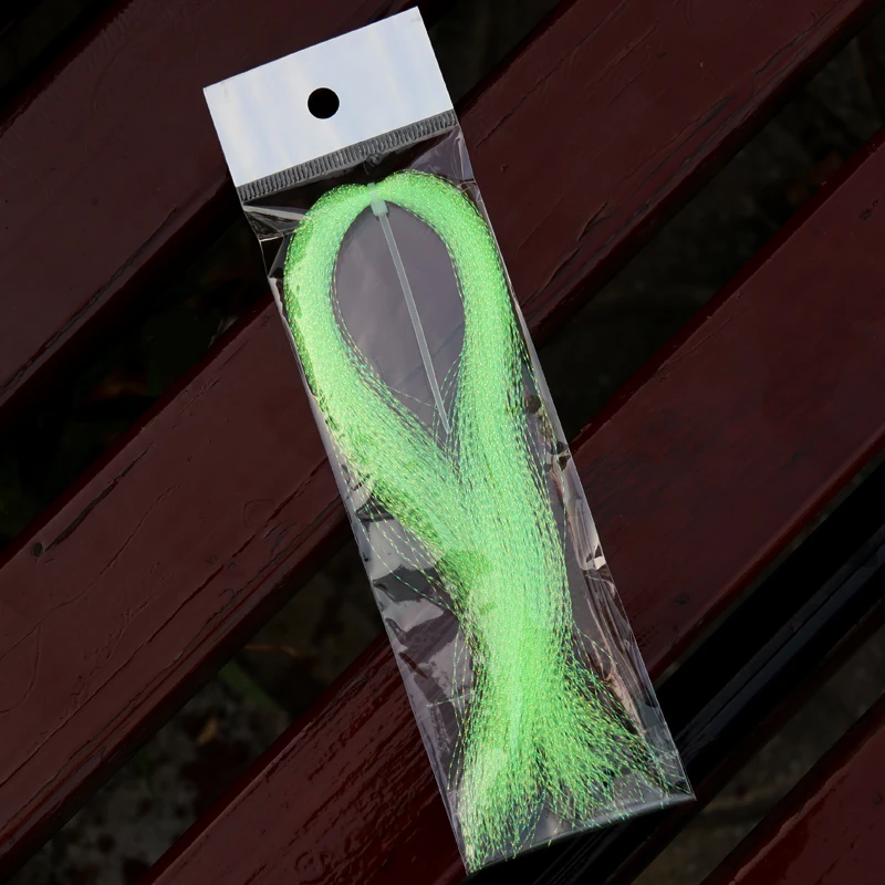 Bimoo, 4 paquetes de oropel Flashabou, atado de moscas, Flash de cristal para anzuelo, señuelo, Material de fabricación, hebras Krystal, oro, plata, arcoíris, Gree - imagen 5