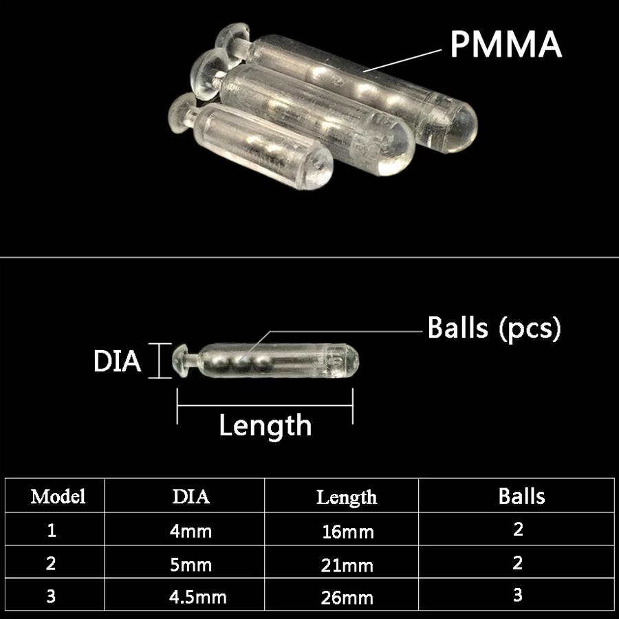 Señuelo de pesca de plástico, sonajeros de tubo de inserción, barra de sonido para atraer a la mosca, 4mm/4,5mm/5mm, 50 unidades por lote - imagen 3