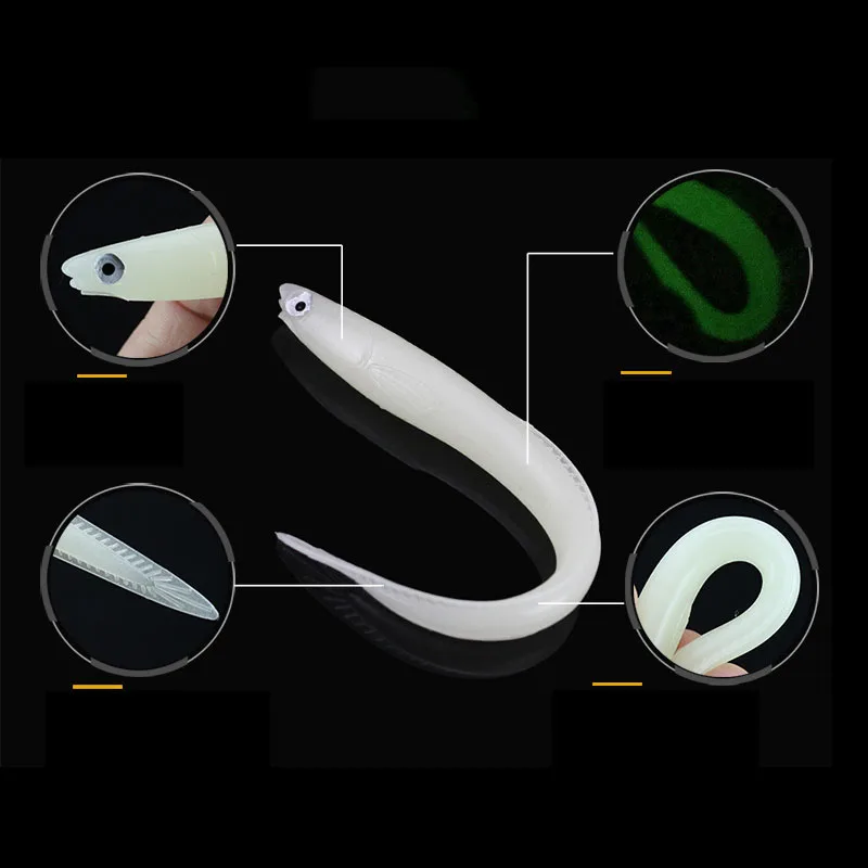 5 unids/lote 6,3g 14cm Anguila señuelo de Pesca suave Pesca Peche aparejos Wobblers Señuelos de pescado carpa Leurre Souple cebos blandos Dropshipping - imagen 3
