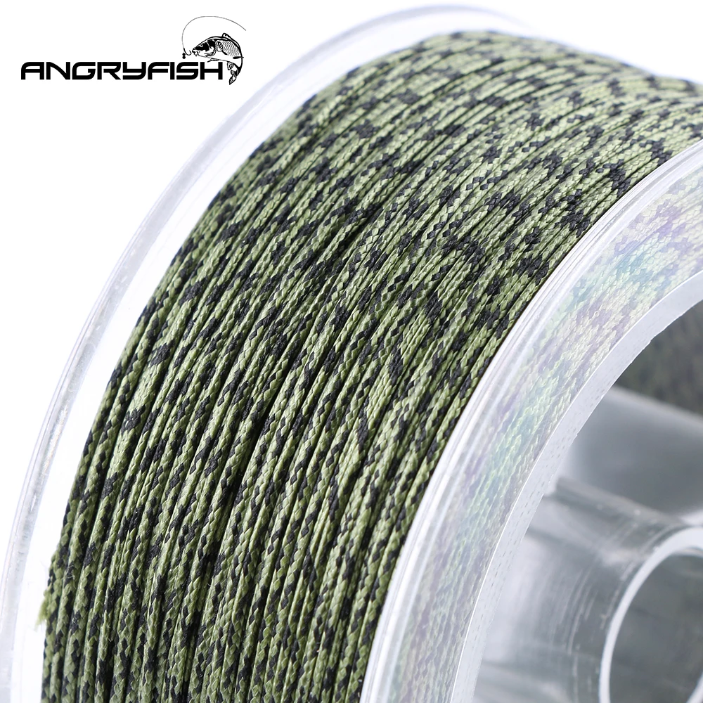 Angryfish-sedal de pesca de carpa, 12 hebras, trenza en D, 100 metros, trenzado de camuflaje, PE - imagen 3