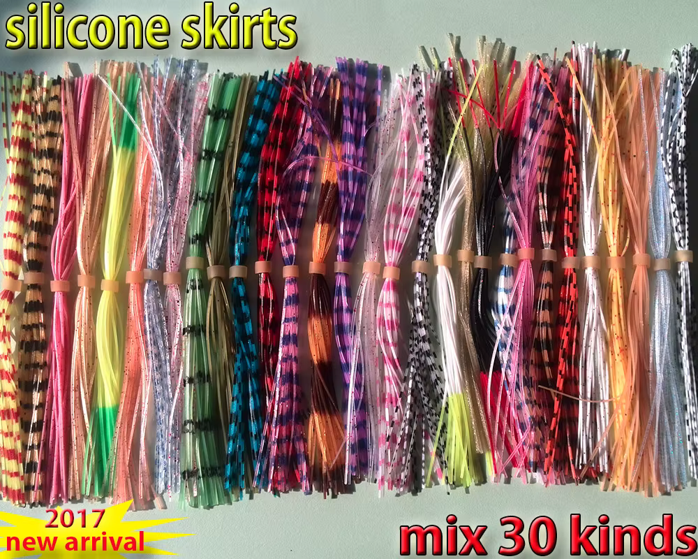 Faldas silicona colores mezclados – Señuelo giratorio lubina