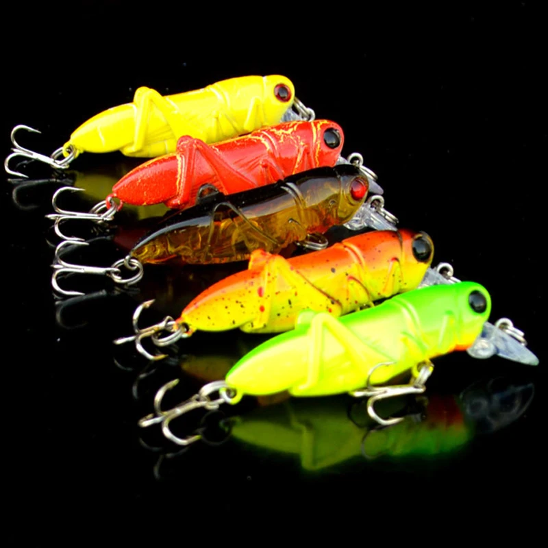 Señuelo de pesca insecto cebo duro simulación langosta pececillo señuelos 4cm 5,5 cm flotador Artificial saltamontes captura carpa 1 pieza venta