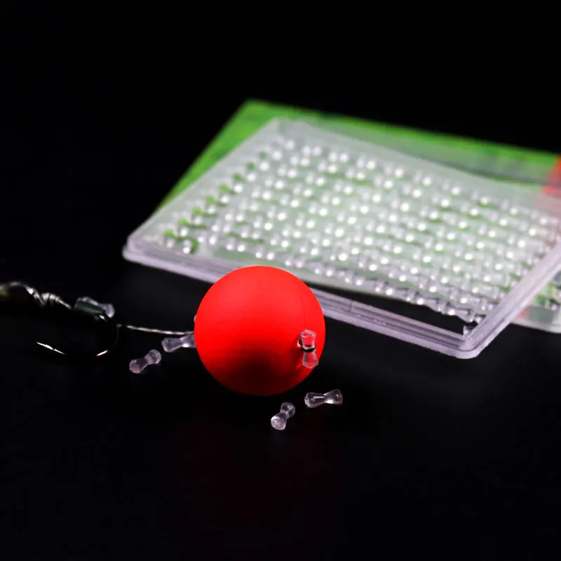 Bimoo-100 topes/tarjeta para pescar carpas, accesorio para el pelo de pesca, cebo Boilie, forma de mancuerna, Bobbe, plástico transparente - imagen 2