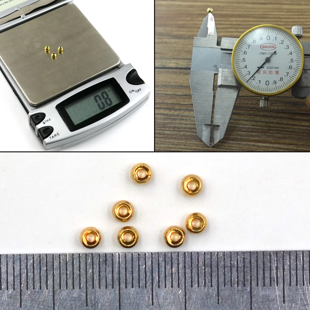 MNFT-Cuentas de tungsteno de 3,4mm, materiales para atar moscas, cabeza de Ninfa, plantilla dorada, 20 piezas - imagen 2