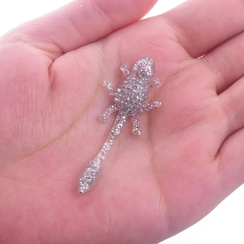 Señuelos de Pesca de 50mm y 1,2g, anzuelos de gusano delineador fácil, Swimbait Artificial de silicona con aroma a sal, cebo suave para carpa, 10 unids/lote - imagen 5