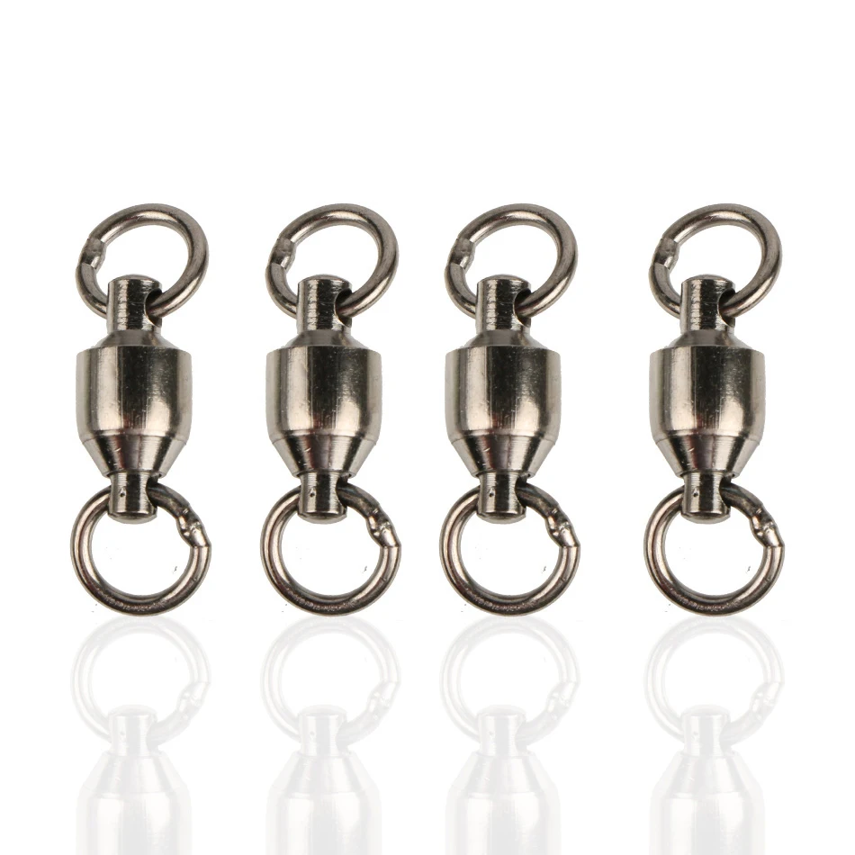 200 unids/lote de rodamientos giratorios de bolas de pesca con anillo sólido de tamaño 8, 6, 4, 2 ganchos conectores de pesca, aparejos de pesca - imagen 5