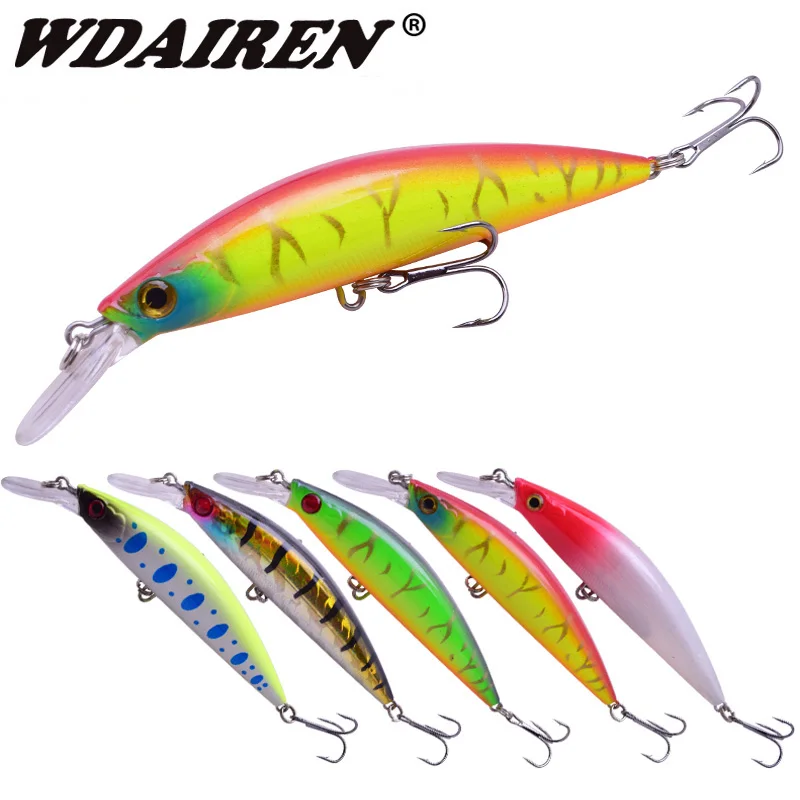WDAIREN-Señuelos de Pesca de 10,8 cm y 25,5g, cebos duros artificiales ABS para pececillos, Wobbler, aparejos de Pesca de lubina con anzuelos - imagen 4