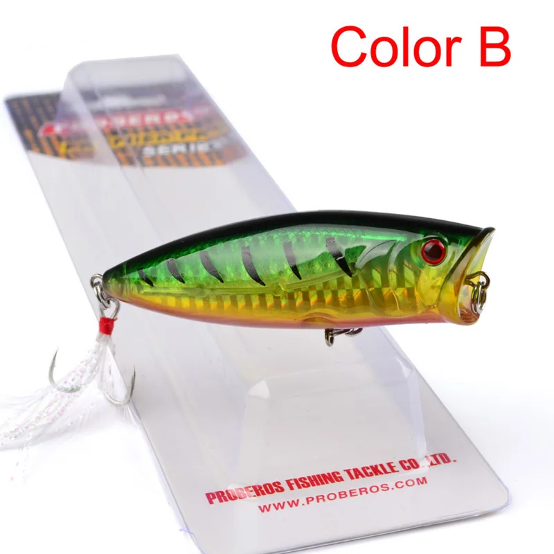 Cebo duro de pesca popper, superficie de pesca artificial, wobblers flotantes, señuelos de Lucio, 75mm, 19g, 1 ud. - imagen 3