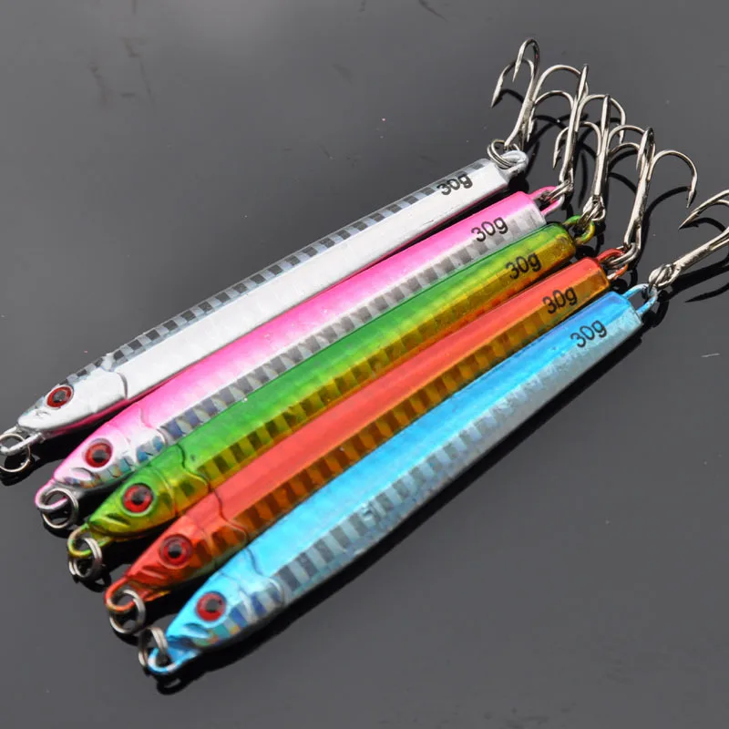 Señuelo de pesca en el océano, plantillas de 30g/9cm, cebo de Metal de fundición larga, señuelos artificiales de plomo de aguas profundas, 1 unidad - imagen 5