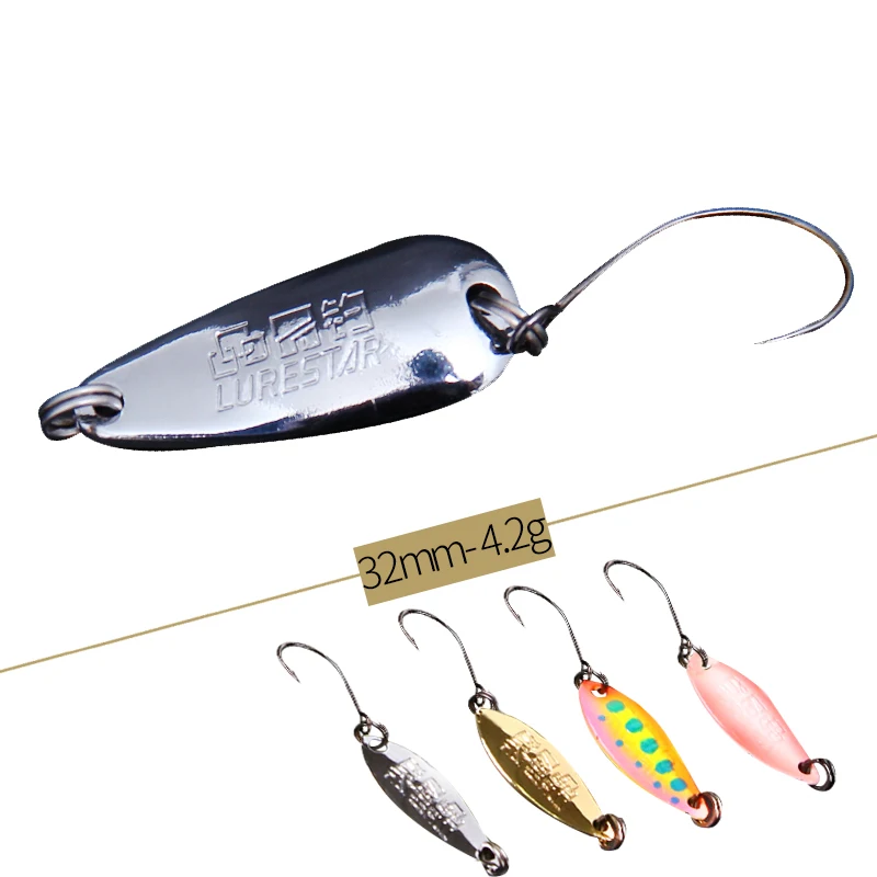 4,3g 2 unids/lote cuchara cebo duro Spinner de vapor señuelo de pesca de trucha cebo de pesca coreano gancho único - imagen 5