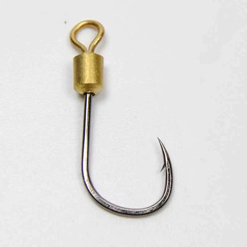 Anzuelo de pesca con púas, aparejos de pesca con cuchara giratoria rodante, señuelo, tamaño #4 ~ #16, 50 piezas