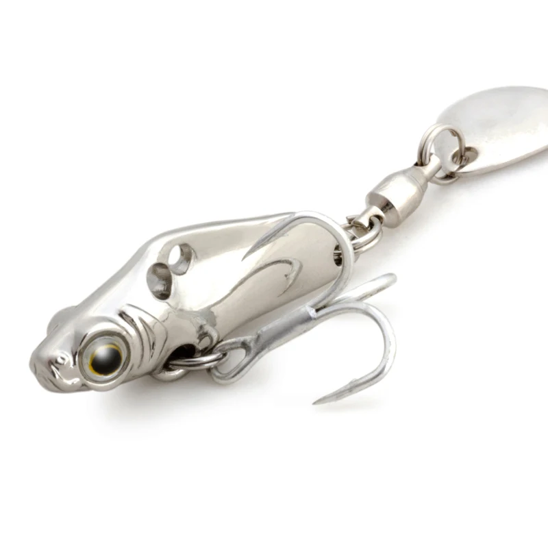 Cebos duros de Metal de 3cm y 3g, Mini señuelo de pesca de lubina, Crankbait, carpa de agua dulce, aparejos de anzuelo triple - imagen 5