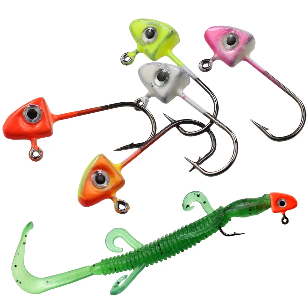 THKFISH 50 Uds plantillas de pesca en hielo cabeza anzuelos de señuelo invierno 1,6g-1,8g Mini cabezales de anzuelo Kit de anzuelos de pesca cebo duro de Metal para tipo de pez - imagen 5