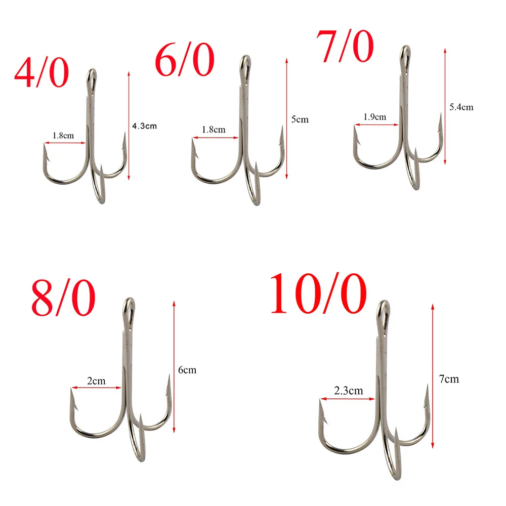 Hyaena 50 Uds 3551 anzuelo triple accesorios de pesca O'Shughnessy alto carbono gran juego Triple aparejos anzuelos 4/0 6/0 7/0 8/0 10/0 - imagen 5