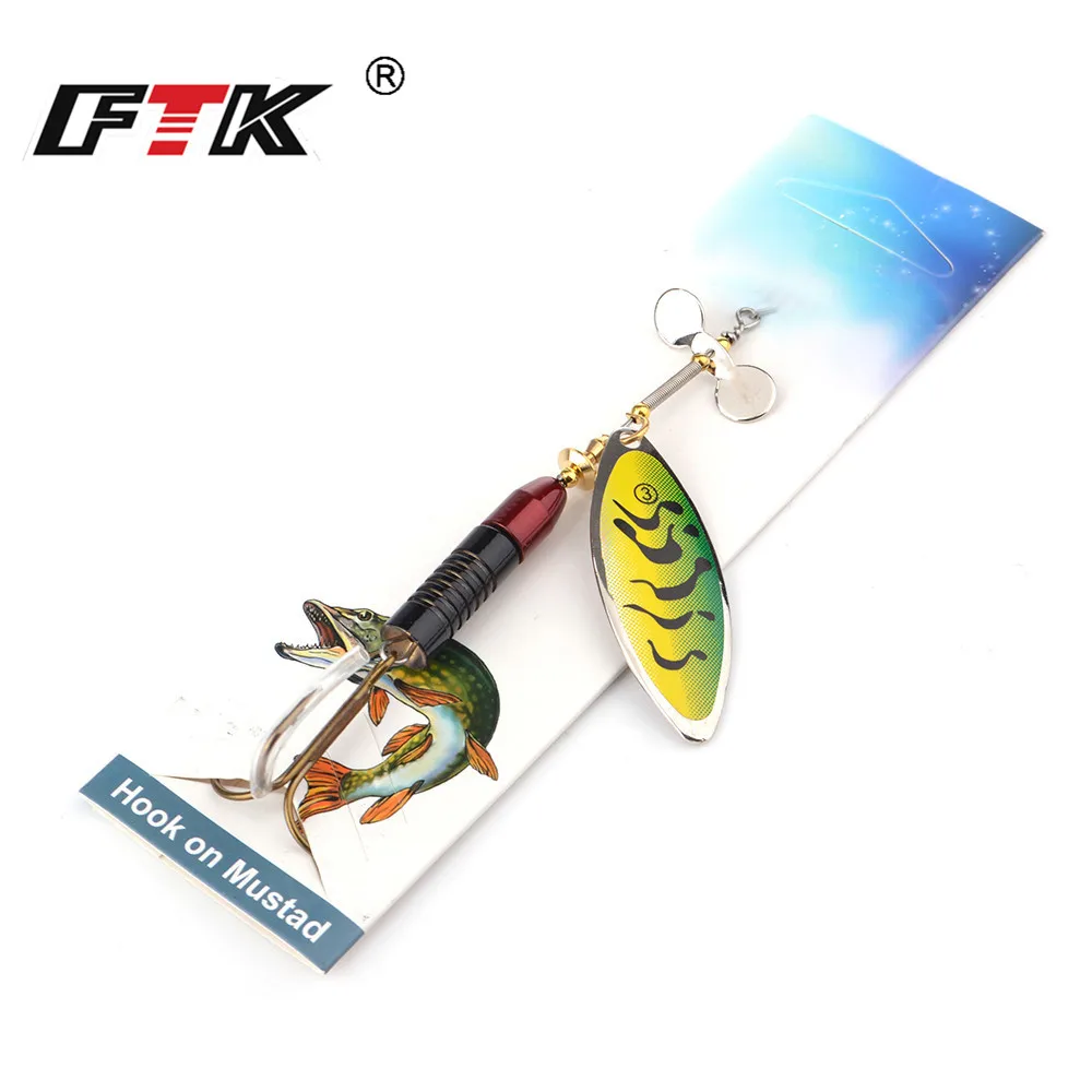 FTK-señuelo de Pesca de 11,5 cm y 20g de largo, cebo giratorio de colores, Lucio, lentejuelas, Paillette, carpa, 1 unidad