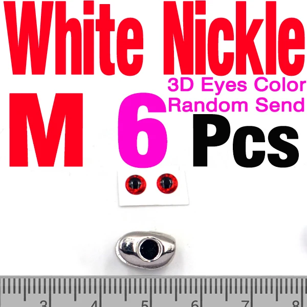 6Pcs M White Nickle
