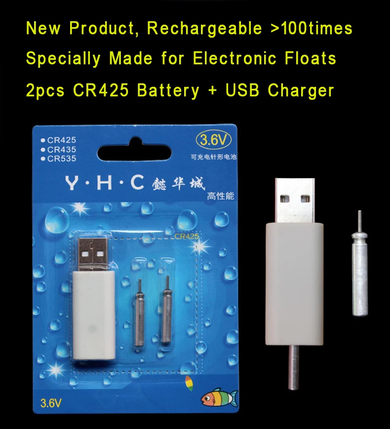 Nuevos productos recargables más de 100 veces, especialmente hechos para carrozas electrónicas, 2pcs CR425 Batería + cargador USB