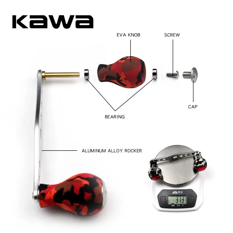 Mango de carrete de pesca para fundición de cebo, perillas EVA, 37g, 110mm de longitud. Tamaño de agujero 8x5, adecuado para carrete A y D - imagen 5