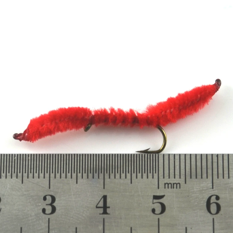 MNFT-venta al por mayor, 100 unids/bolsa [#10], colores rojos, San Juan, gusanos, ninfas, moscas, pesca - imagen 3