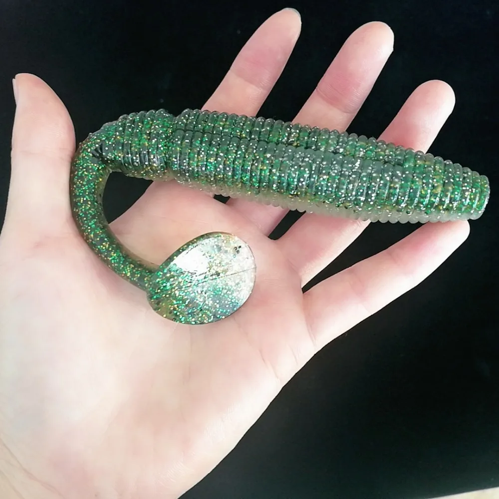 Noeby marca 6 uds 17cm 38,73g cebo grande y suave con paleta cola en T señuelo de pesca con olor aparejos de pesca cebo de silicona - imagen 4