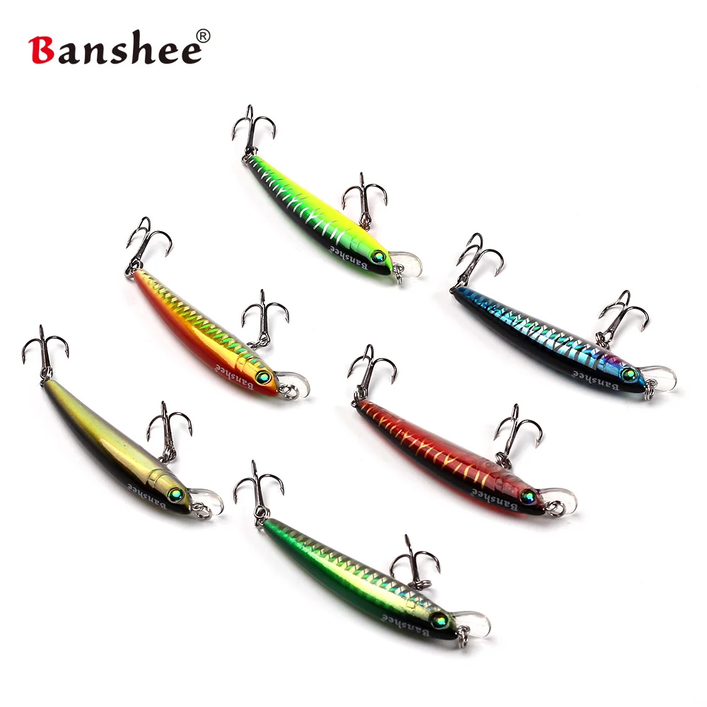 Señuelo de pesca de hundimiento lento, cebo Artificial duro, sonido Wobbler GO-011, Jerkbait Minnow, 70mm, 4,5g, 6 unids/lote