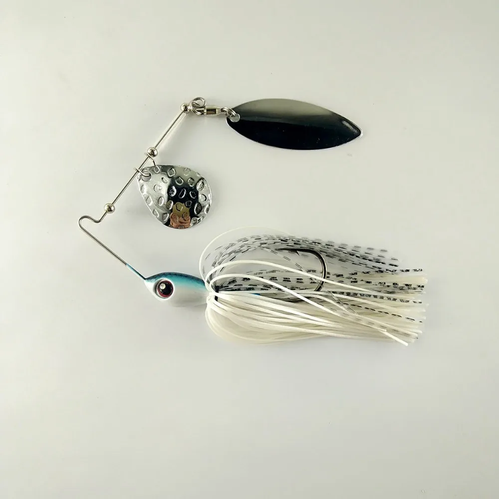 BassLegend-pesca DB-Spin cebo de Metal Spinnerbait doble hoja Bass Pike trucha Chub señuelo 10g - imagen 3
