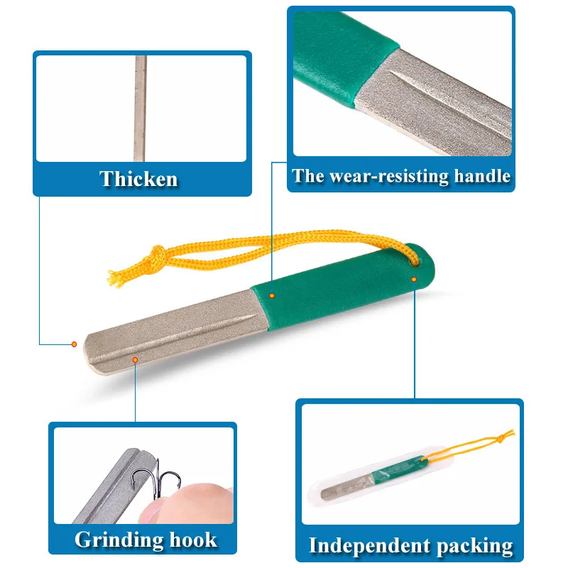 Anzuelo de pesca afilado, Diamante afilado, herramienta de accesorios, fácil de usar, 1 ud. - imagen 3