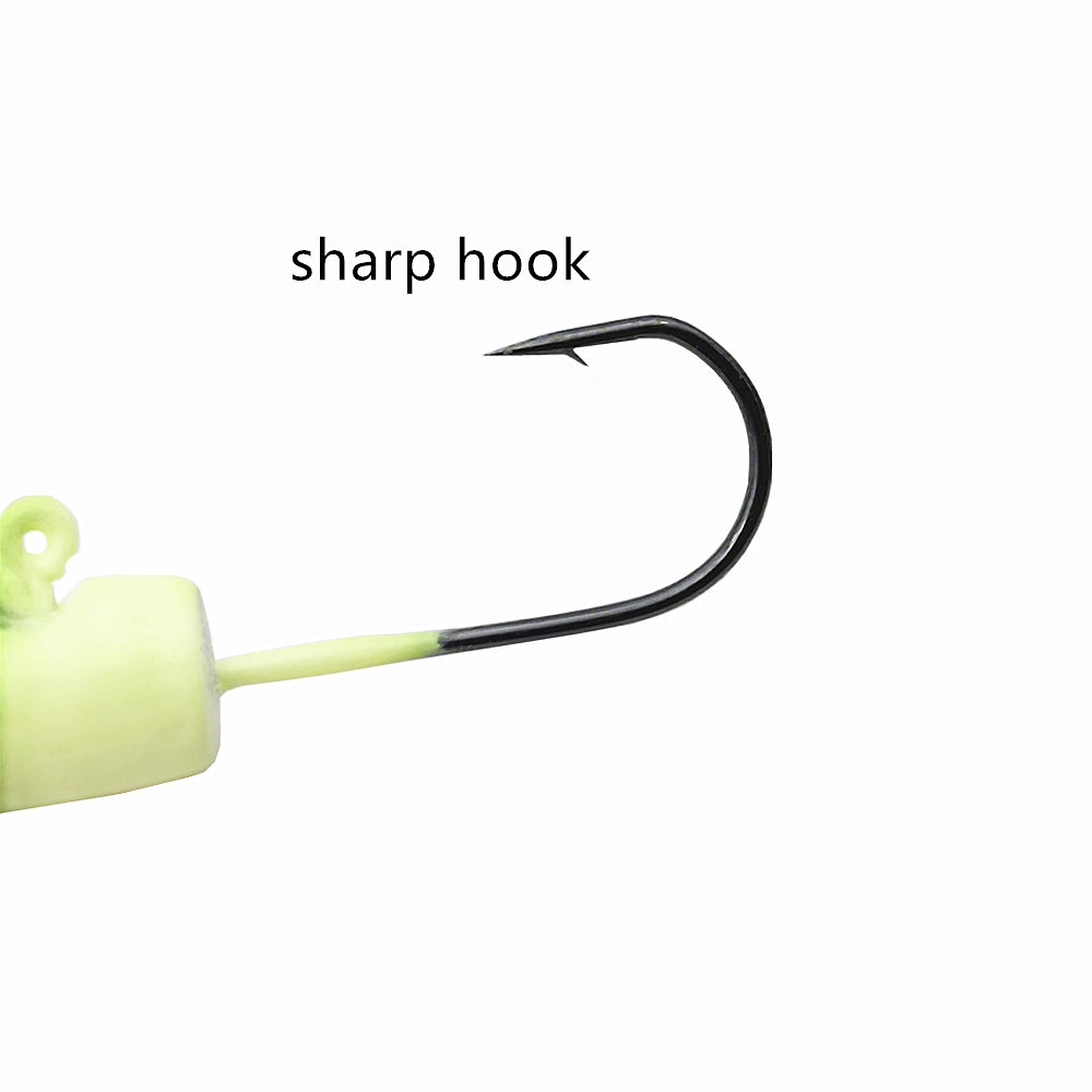 SUNMILE 5 uds cabeza de anzuelo de pesca luminosa 1,4g 1,8g 2,6g 3,5g anzuelo de púas señuelo suave anzuelo de pesca de hielo - imagen 4