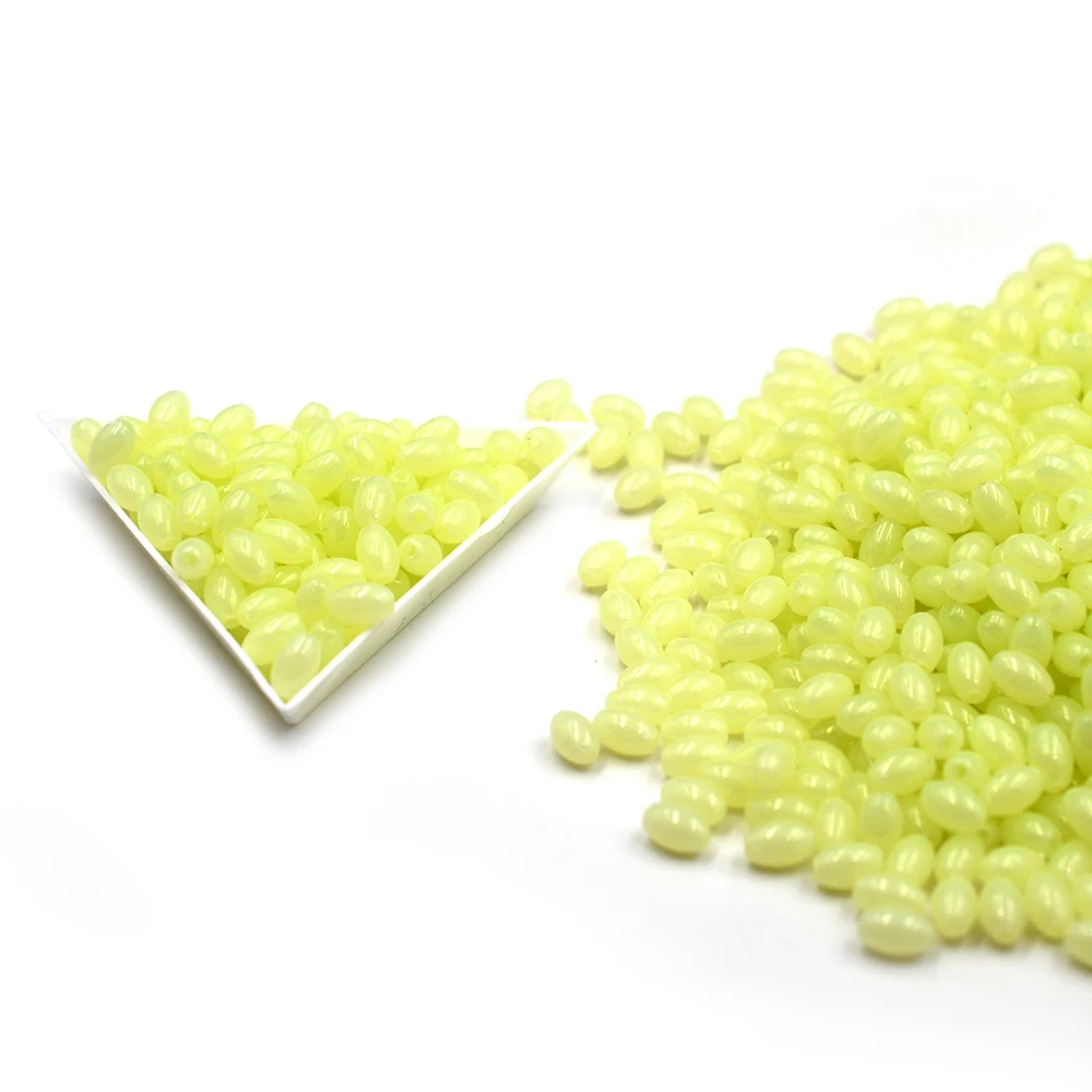 MNFT 50/100/200pc 5 tamaños luminosos para pesca nocturna cuenta Oliva redonda resplandor en señuelo de pesca plástico la oscuridad señuelo flotante aparejos - imagen 5