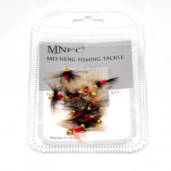Ninfa Beadhead MNFT – Cuerpo rojo, barba larga dorada