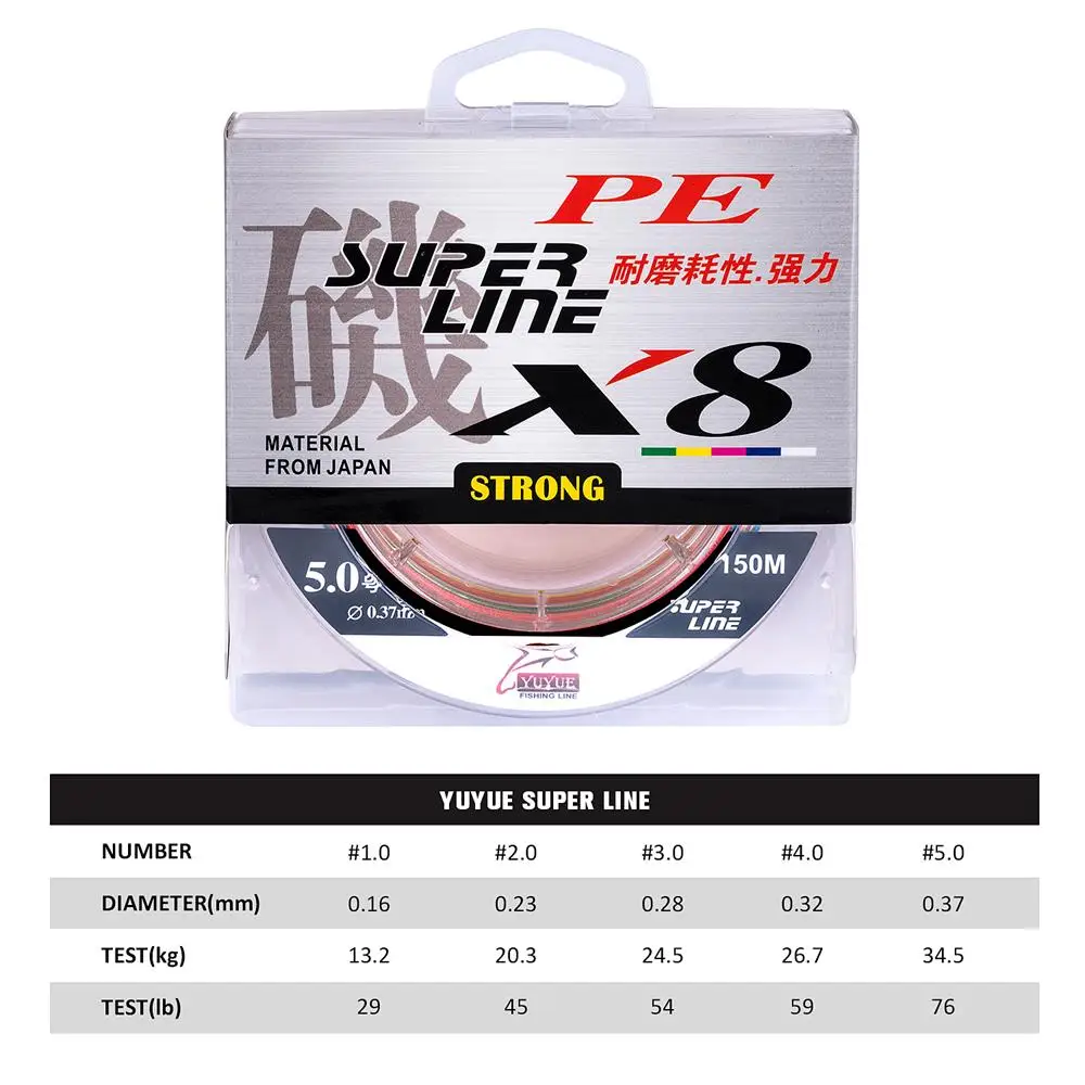 Goture-sedal superfuerte X8 de 150M, multifilamento, 8 hebras, PE, trenzado, 29-76lb, para pesca en agua dulce y salada - imagen 2