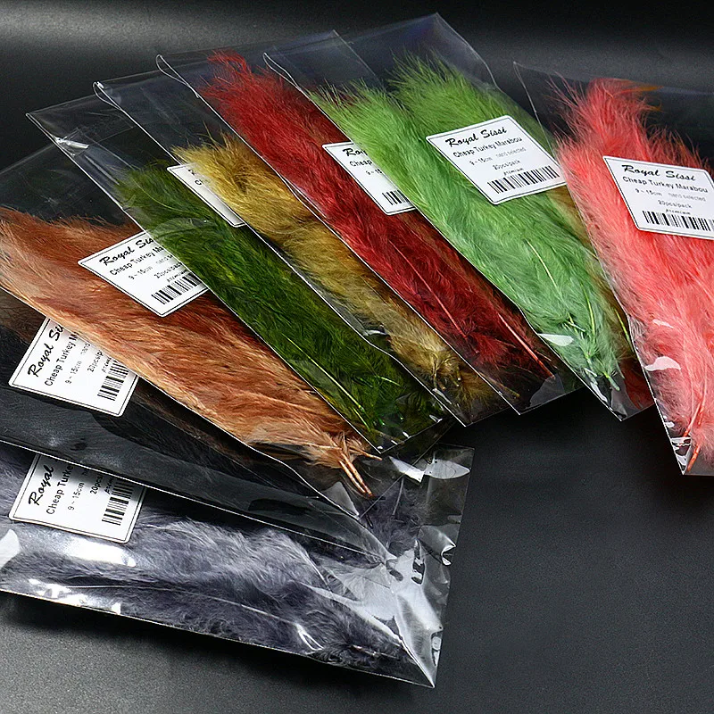 Royal Sissi 120 Uds varios colores surtidos plumas de marabú de pavo barato pluma de sangre lanosa Bugger mosca atado material de plumas - imagen 5