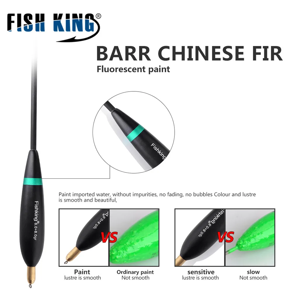 FISH KING-boya de cobre para pesca de carpa, 4 unidades, 8g, 9g, 10g, Bobber, 24cm-26cm - imagen 4
