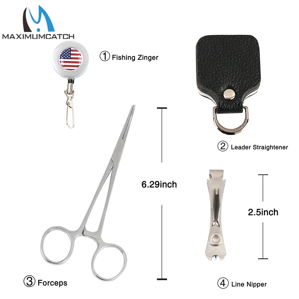 Maximumcatch-Kit de chaleco de pesca con mosca, equipo de pesca al aire libre, pinza, pinzas, Zinger, alisador líder, accesorio de pesca - imagen 3